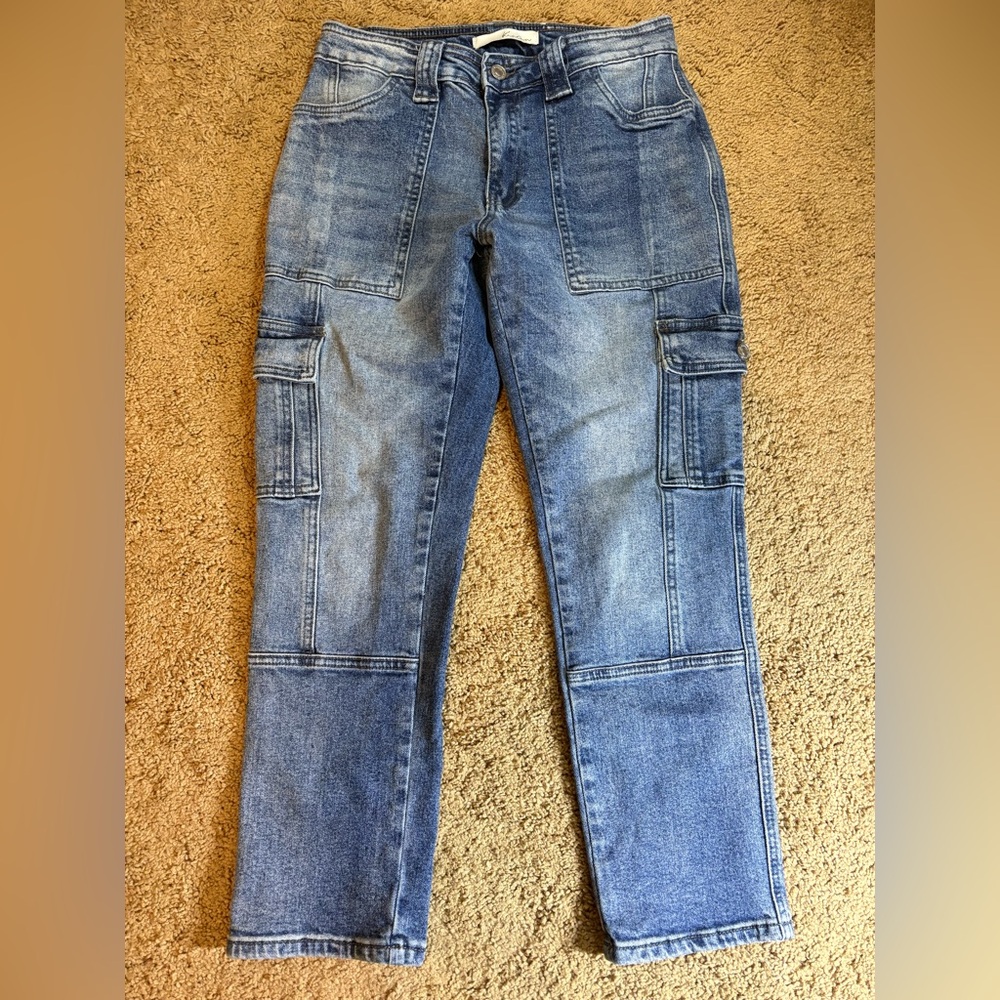 Kan‎ Can Women’s Size 3/25 Blue Denim Cargo Jeans